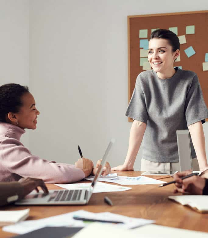 Woman leading a meeting - representing business support