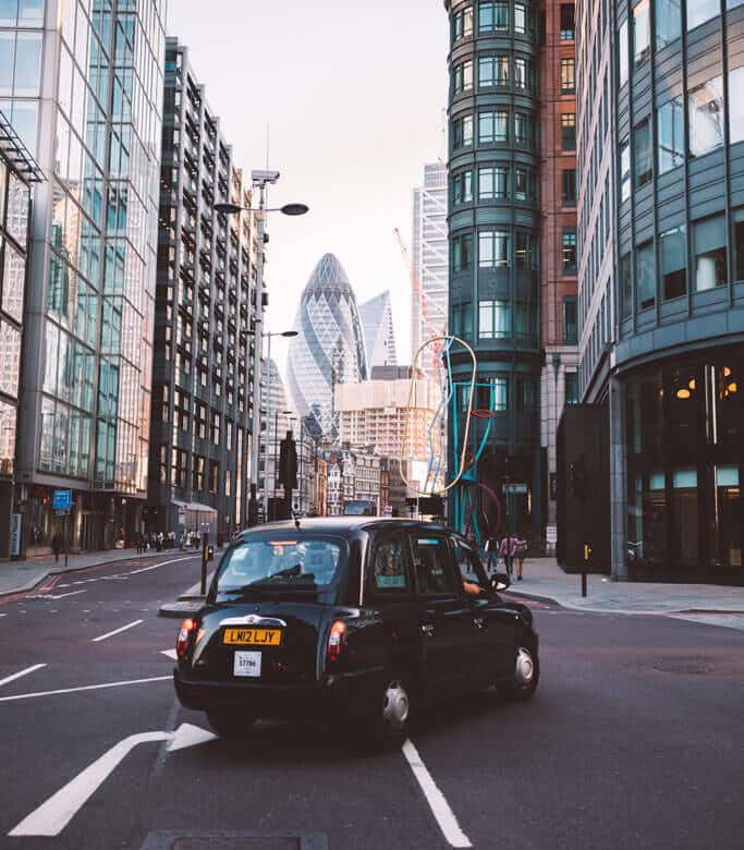London taxi in the city